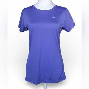 Nike Women's Short Sleeve Purple Running Tee Shirt Large Dry Fit Sz Large